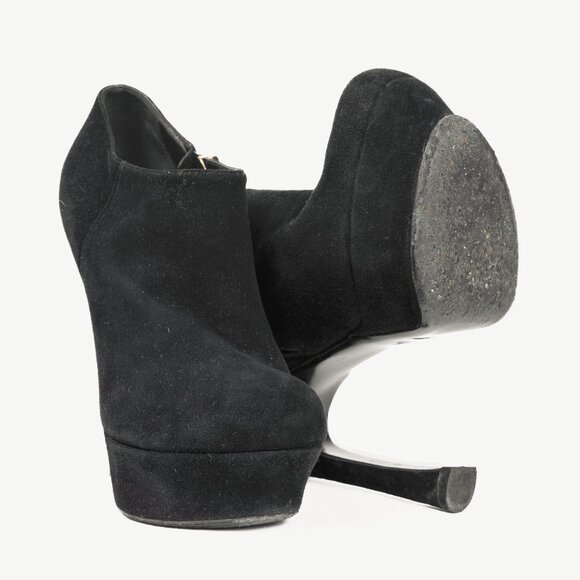 Yves Saint Laurent Palais Black Suede Platform Booties - Picture 4 of 10